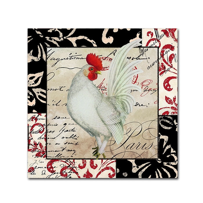 Trademark Fine Art "Europa White Rooster" Canvas Art by Color Bakery