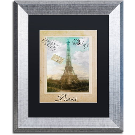 Trademark Fine Art "European Vacation II" Canvas Art by Color Bakery Black Matte, Silver Frame