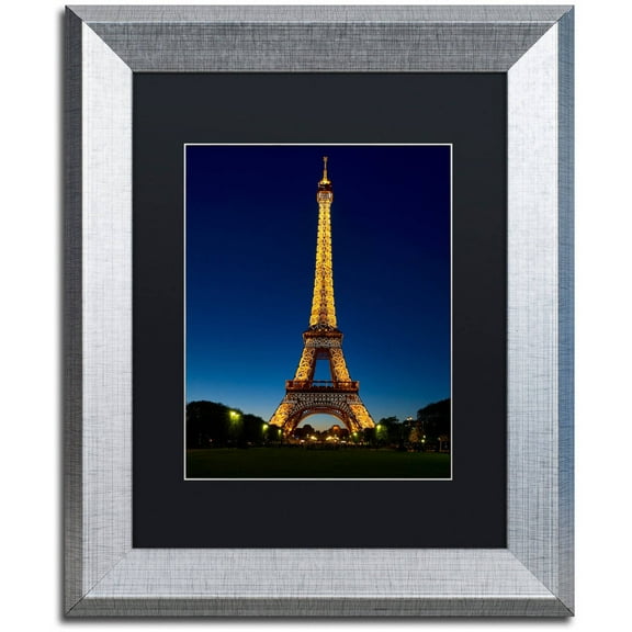 Trademark Fine Art "Evening Light Show" Canvas Art by Michael Blanchette Photography Black Matte, Silver Frame
