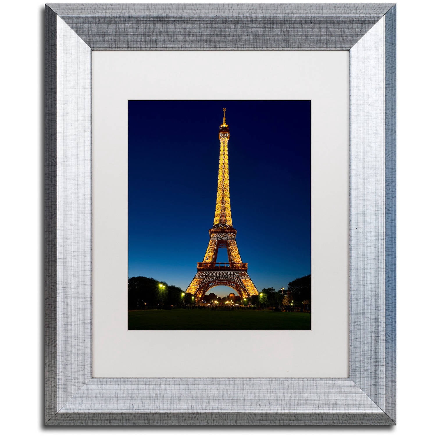 Trademark Fine Art "Evening Light Show" Canvas Art by Michael Blanchette Photography White Matte, Silver Frame