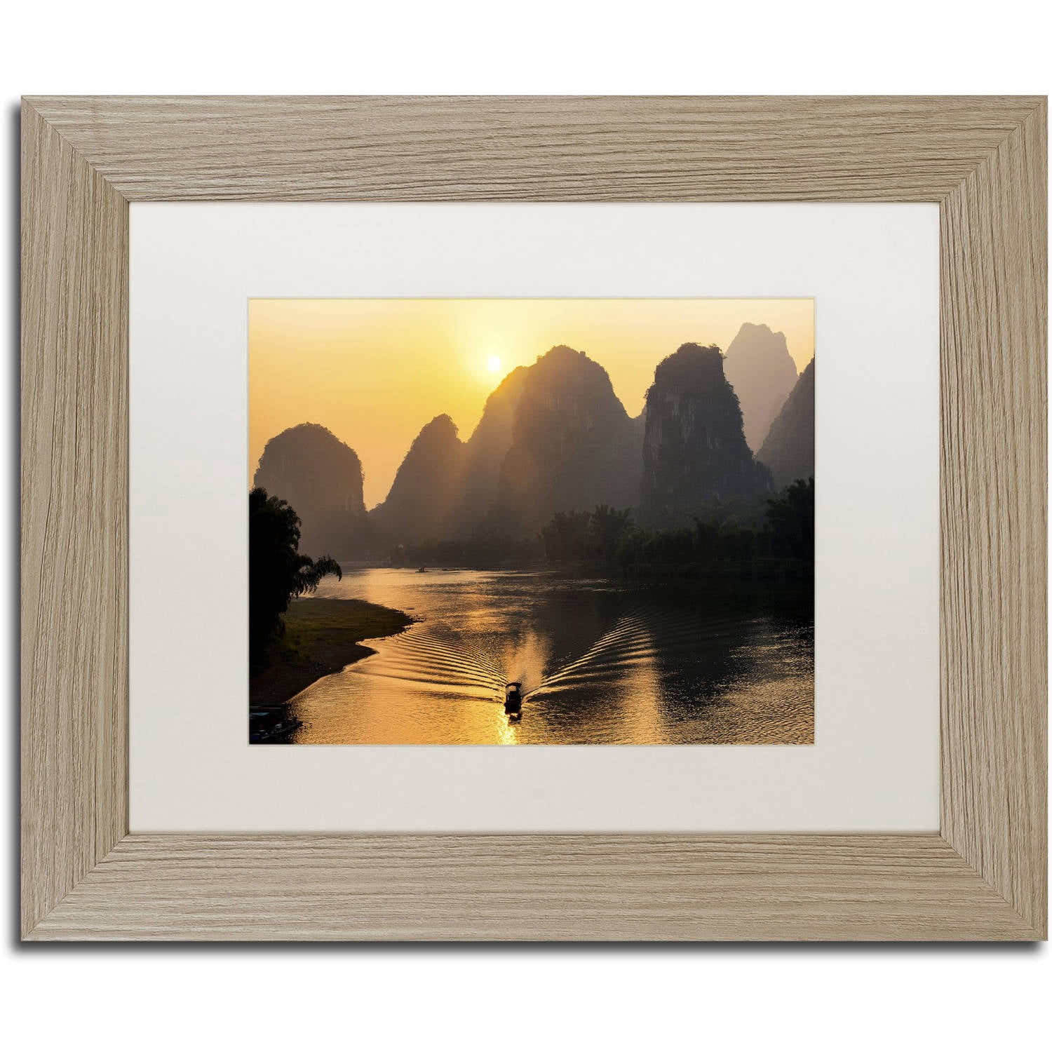 Trademark Fine Art "Evening View" Canvas Art by Philippe Hugonnard, White Matte, Birch Frame