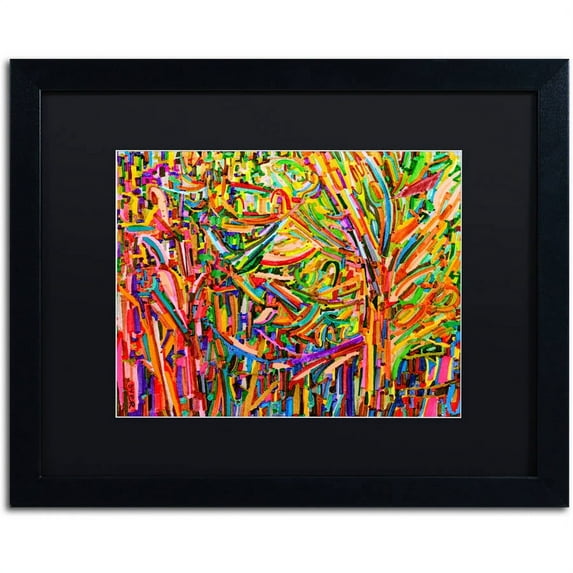 Trademark Fine Art "Evergreens" Canvas Art by Josh Byer, Black Matte, Black Frame