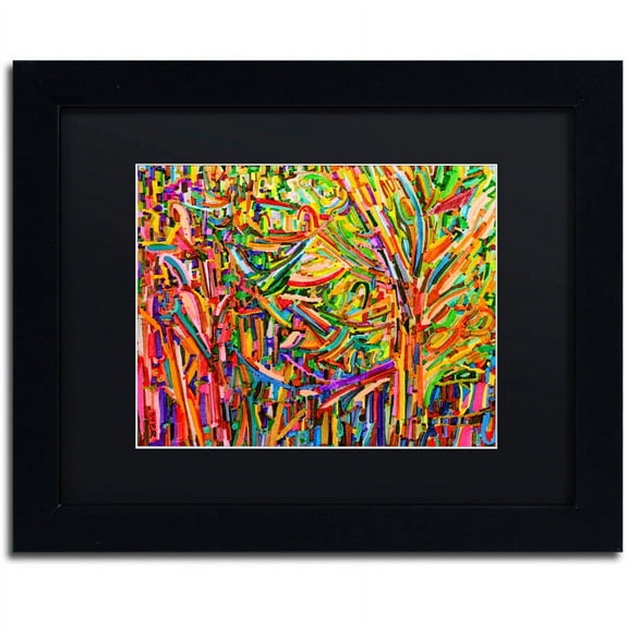 Trademark Fine Art "Evergreens" Canvas Art by Josh Byer, Black Matte, Black Frame