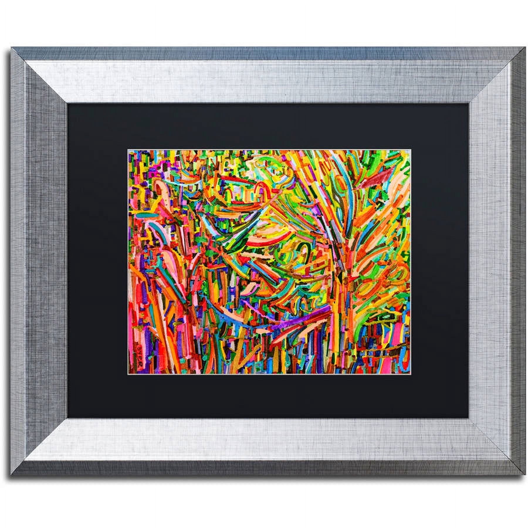 Trademark Fine Art "Evergreens" Canvas Art by Josh Byer, Black Matte, Silver Frame