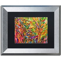 Trademark Fine Art "Evergreens" Canvas Art by Josh Byer, Black Matte, Silver Frame