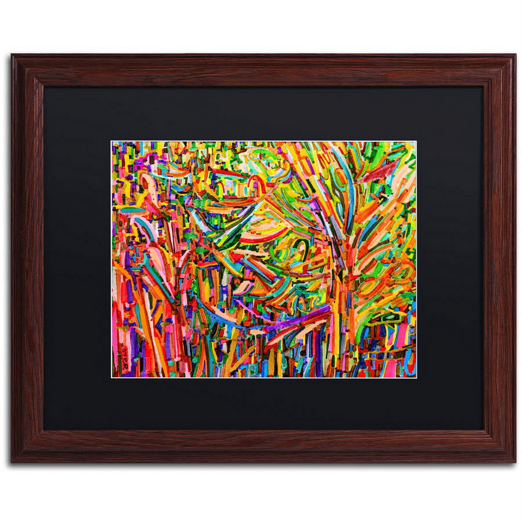 Trademark Fine Art "Evergreens" Canvas Art by Josh Byer, Black Matte, Wood Frame