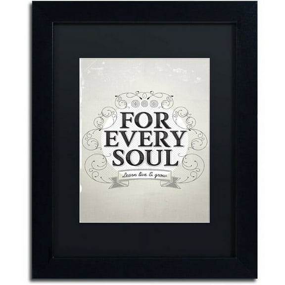 Trademark Fine Art "Every Soul" Canvas Art by Kavan & Co Black Matte, Black Frame