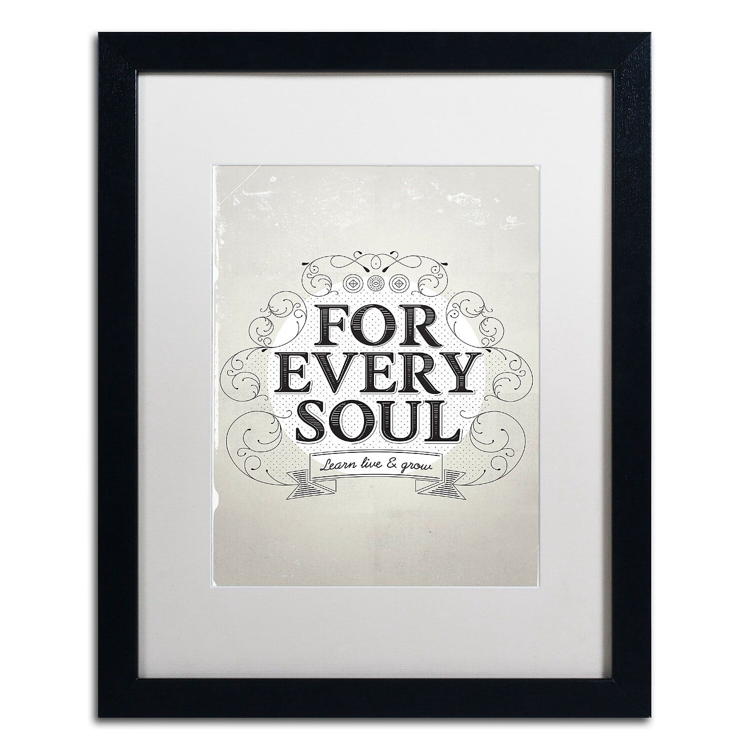 Trademark Fine Art "Every Soul" Canvas Art by Kavan & Co White Matte, Black Frame