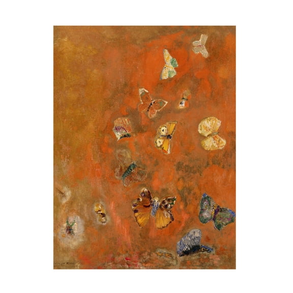 Trademark Fine Art Odilon Redon Evocation of Butterflies 1912 Canvas Wall Art - 26x32