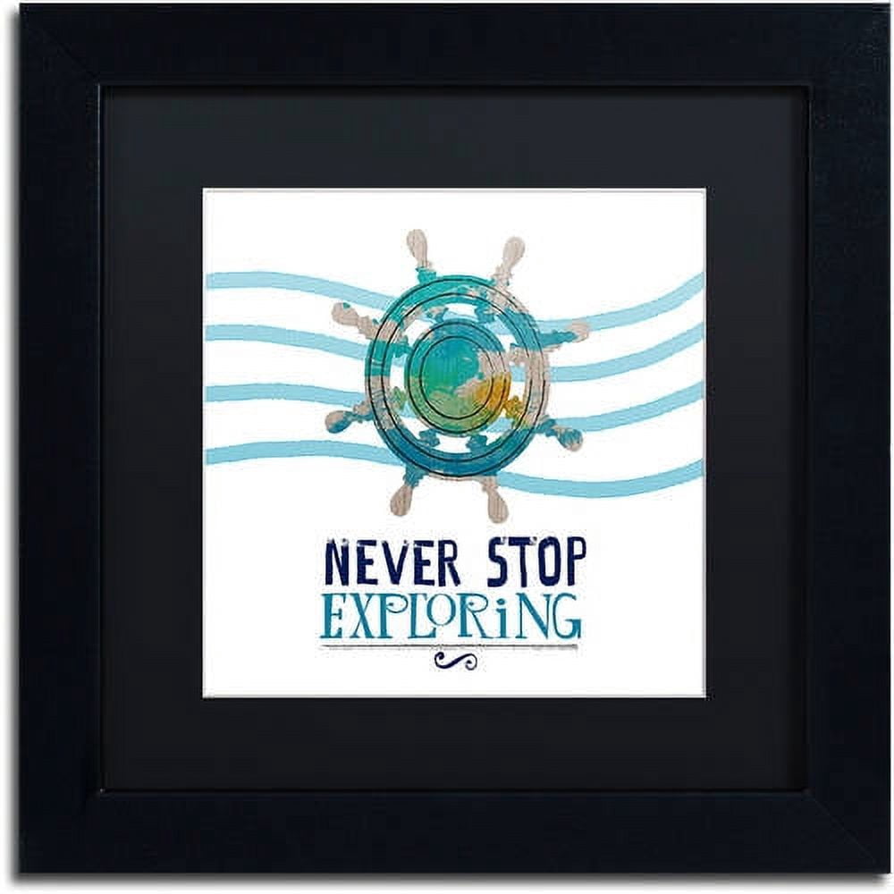 Trademark Fine Art "Exploring" Canvas Art by Lisa Powell Braun, Black Matte, Black Frame