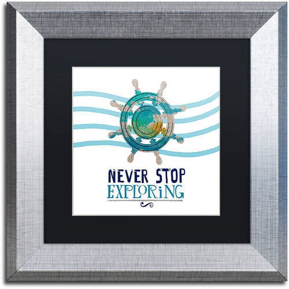 Trademark Fine Art "Exploring" Canvas Art by Lisa Powell Braun, Black Matte, Silver Frame