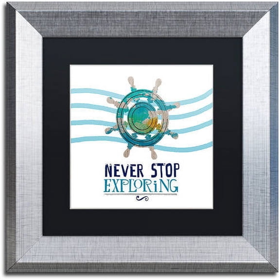 Trademark Fine Art "Exploring" Canvas Art by Lisa Powell Braun, Black Matte, Silver Frame