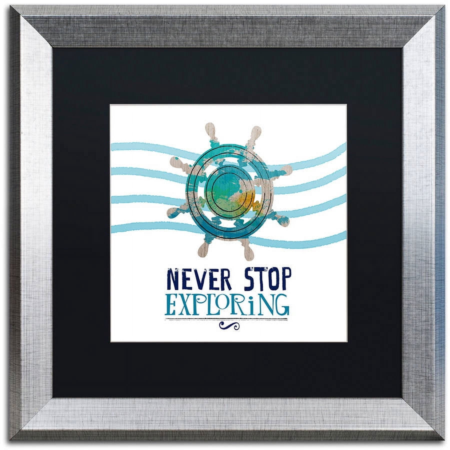 Trademark Fine Art "Exploring" Canvas Art by Lisa Powell Braun, Black Matte, Silver Frame
