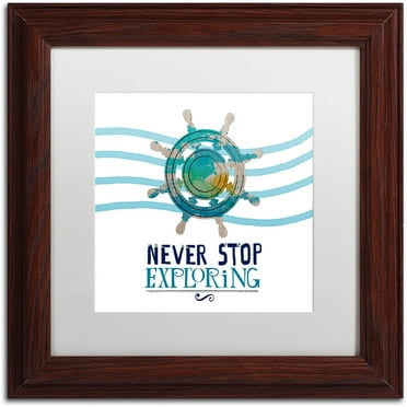 Trademark Fine Art "Exploring" Canvas Art by Lisa Powell Braun, White Matte, Wood Frame