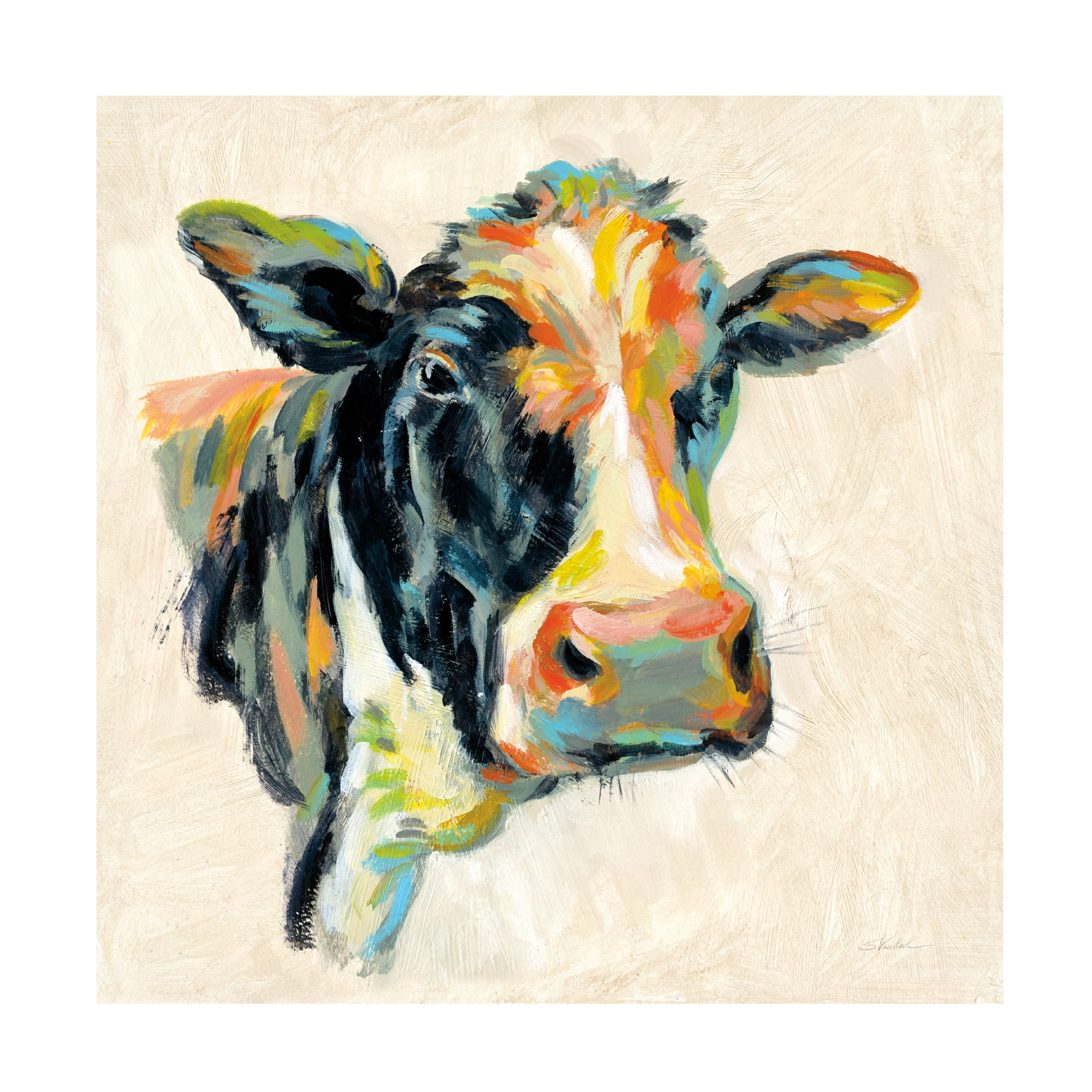 Trademark Fine Art 'Expressionistic Cow I' Canvas Art by Silvia Vassileva