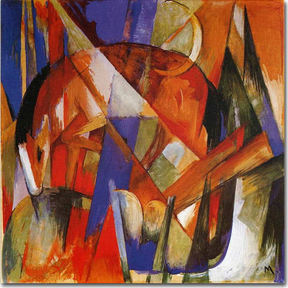 ARTCANVAS Two Horses 1913 fashion by Franz Marc Canvas Art Print