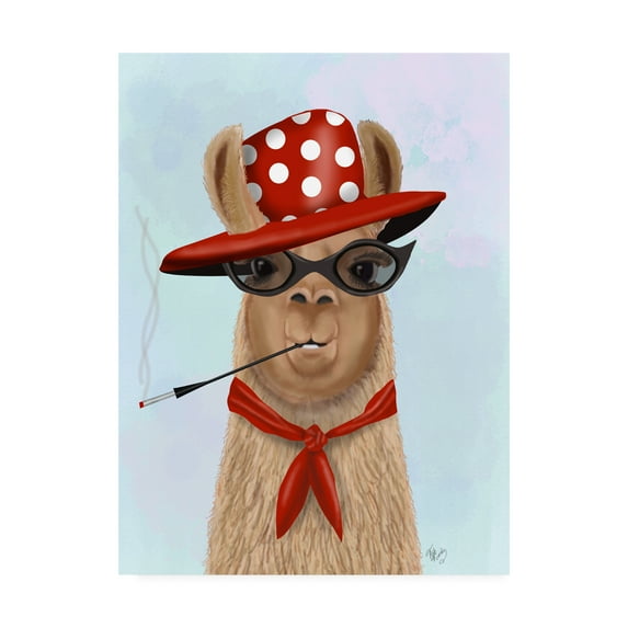 Trademark Fine Art 'Fabulous Llama' Canvas Art by Fab Funky