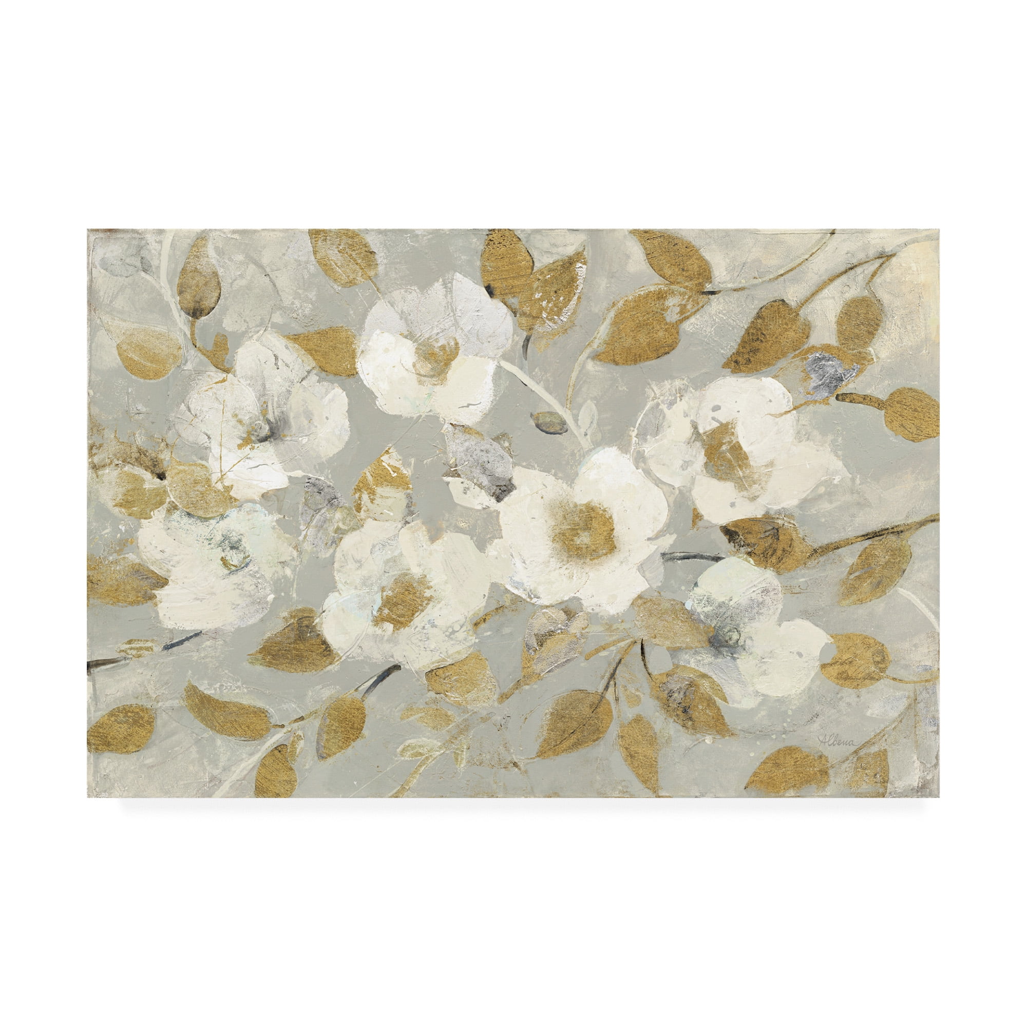 Trademark Fine Art 'Fading Spring Gray And Gold' Canvas Art by Albena Hristova