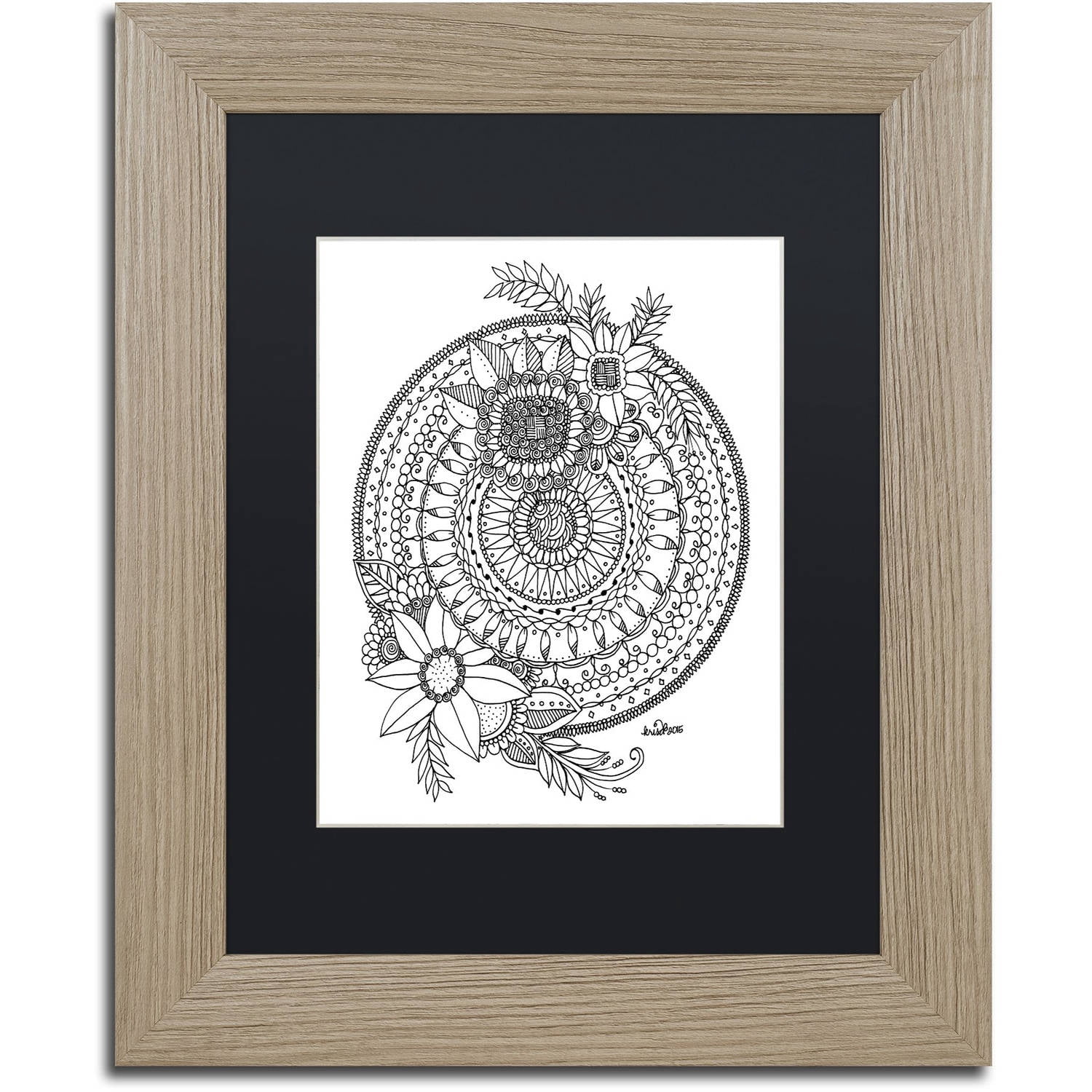Trademark Fine Art "Fairies and Woodland Creatures 1" Canvas Art by KCDoodleArt Black Matte, Birch Frame