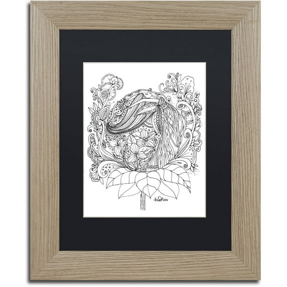 Trademark Fine Art "Fairies and Woodland Creatures 12" Canvas Art by KCDoodleArt Black Matte, Birch Frame