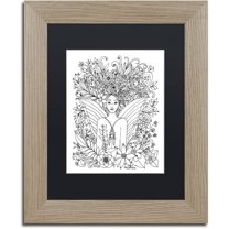 Trademark Fine Art "Fairies and Woodland Creatures 18" Canvas Art by KCDoodleArt Black Matte, Birch Frame