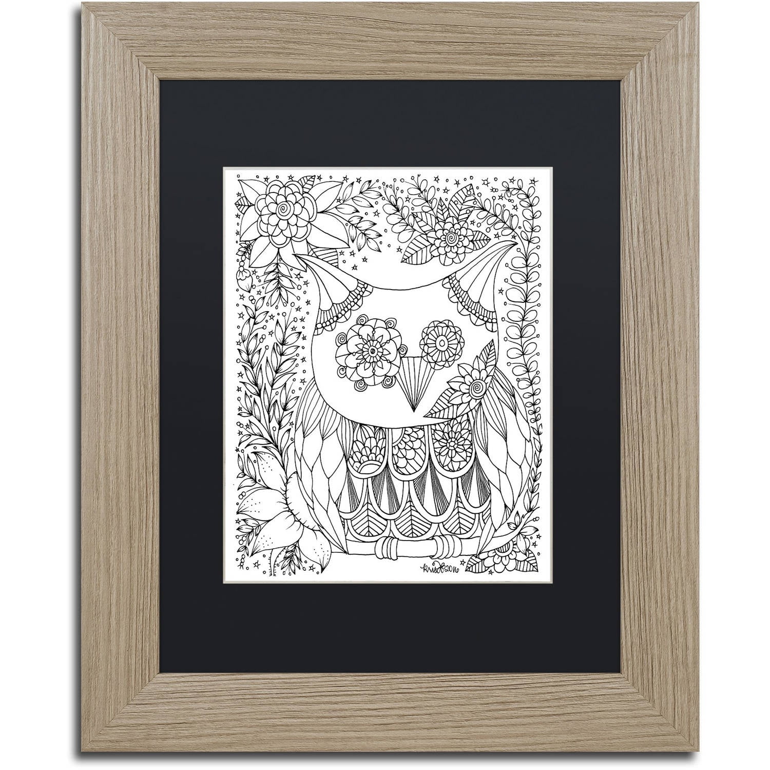 Trademark Fine Art "Fairies and Woodland Creatures 20" Canvas Art by KCDoodleArt Black Matte, Birch Frame