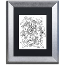 Trademark Fine Art "Fairies and Woodland Creatures 7" Canvas Art by KCDoodleArt Black Matte, Silver Frame