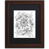 Trademark Fine Art "Fairies and Woodland Creatures 7" Canvas Art by KCDoodleArt Black Matte, Wood Frame