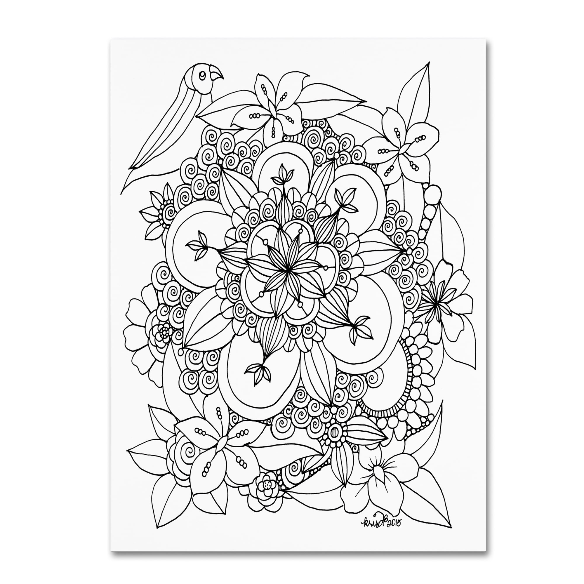 KCDoodleArt 'Fairies and Woodland Creatures 7' Canvas Wall Art 35 x 47 Inches