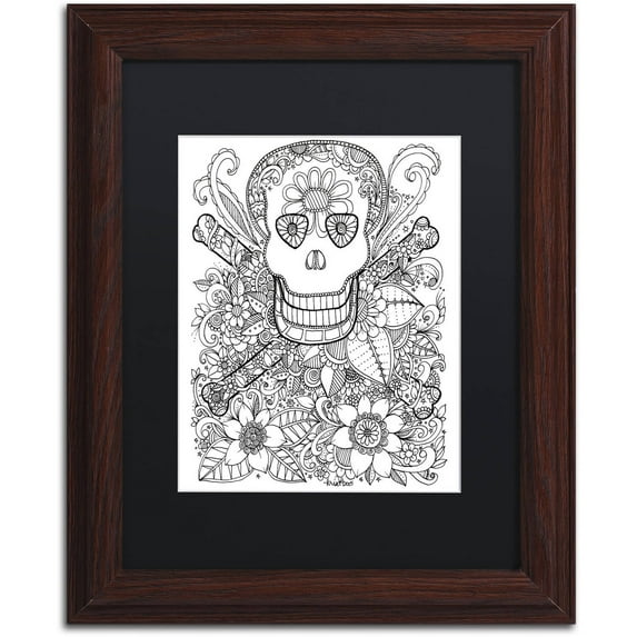 Trademark Fine Art "Fairies and Woodland Creatures 9" Canvas Art by KCDoodleArt Black Matte, Wood Frame