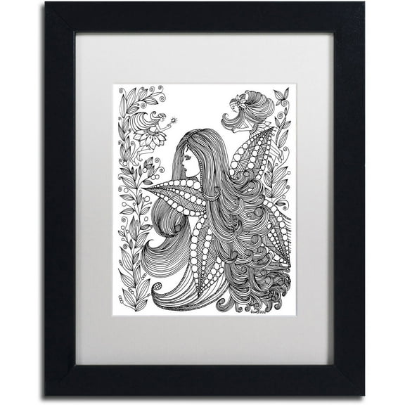 Trademark Fine Art "Fairy 11" Canvas Art by KCDoodleArt White Matte, Black Frame
