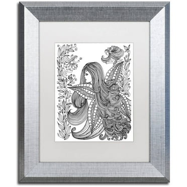 Trademark Fine Art "Fairy 11" Canvas Art by KCDoodleArt White Matte, Silver Frame
