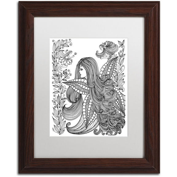 Trademark Fine Art "Fairy 11" Canvas Art by KCDoodleArt White Matte, Wood Frame