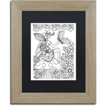 Trademark Fine Art "Fairy 7" Canvas Art by KCDoodleArt Black Matte, Birch Frame