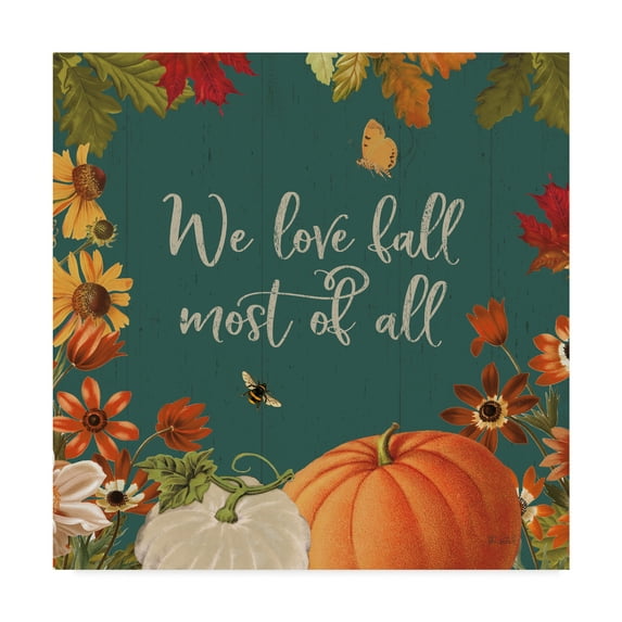 Trademark Fine Art 'Fall Garden II Teal' Canvas Art by Katie Pertiet