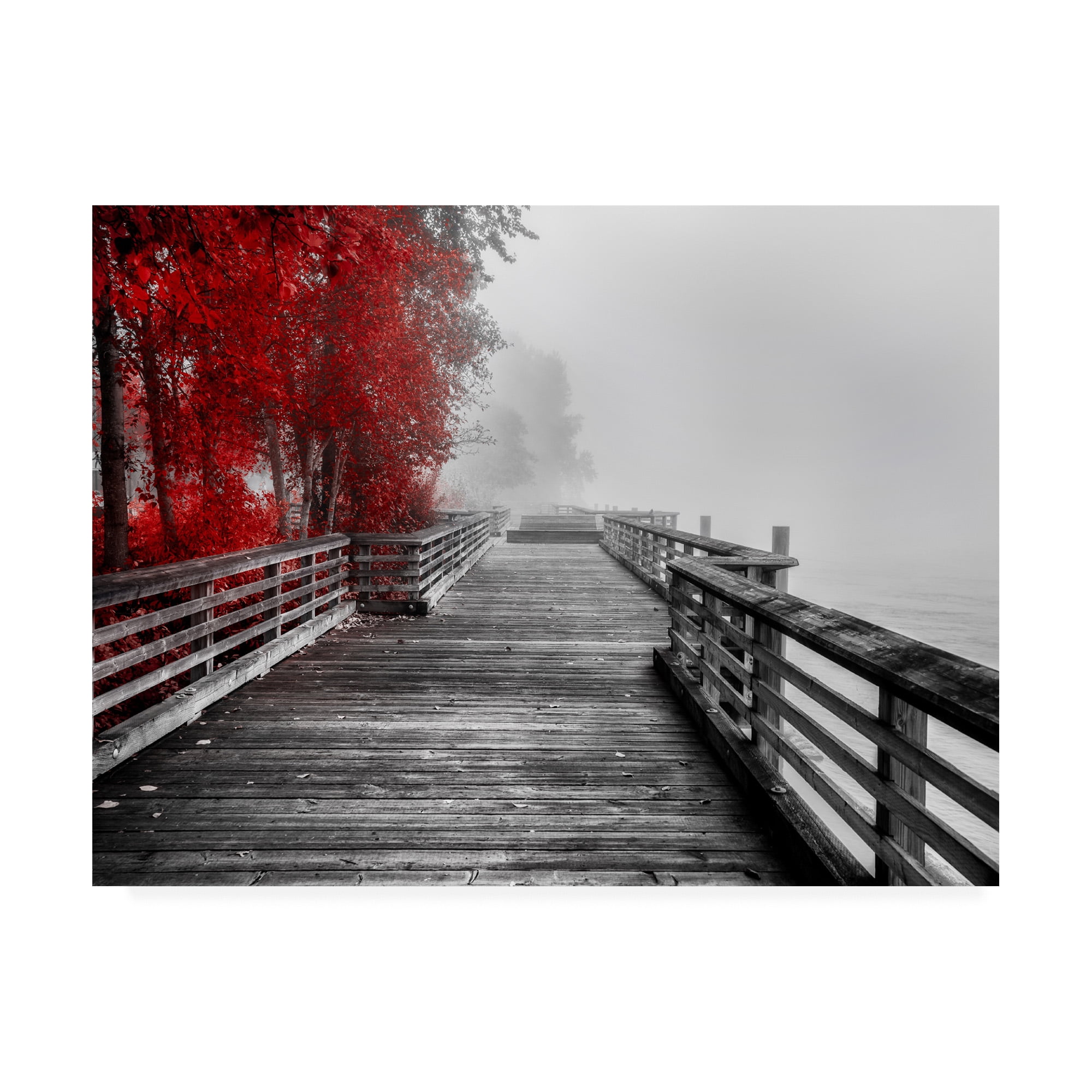 Trademark Fine Art 'Fall Walkway Wood' Canvas Art by Vladimir Kostk
