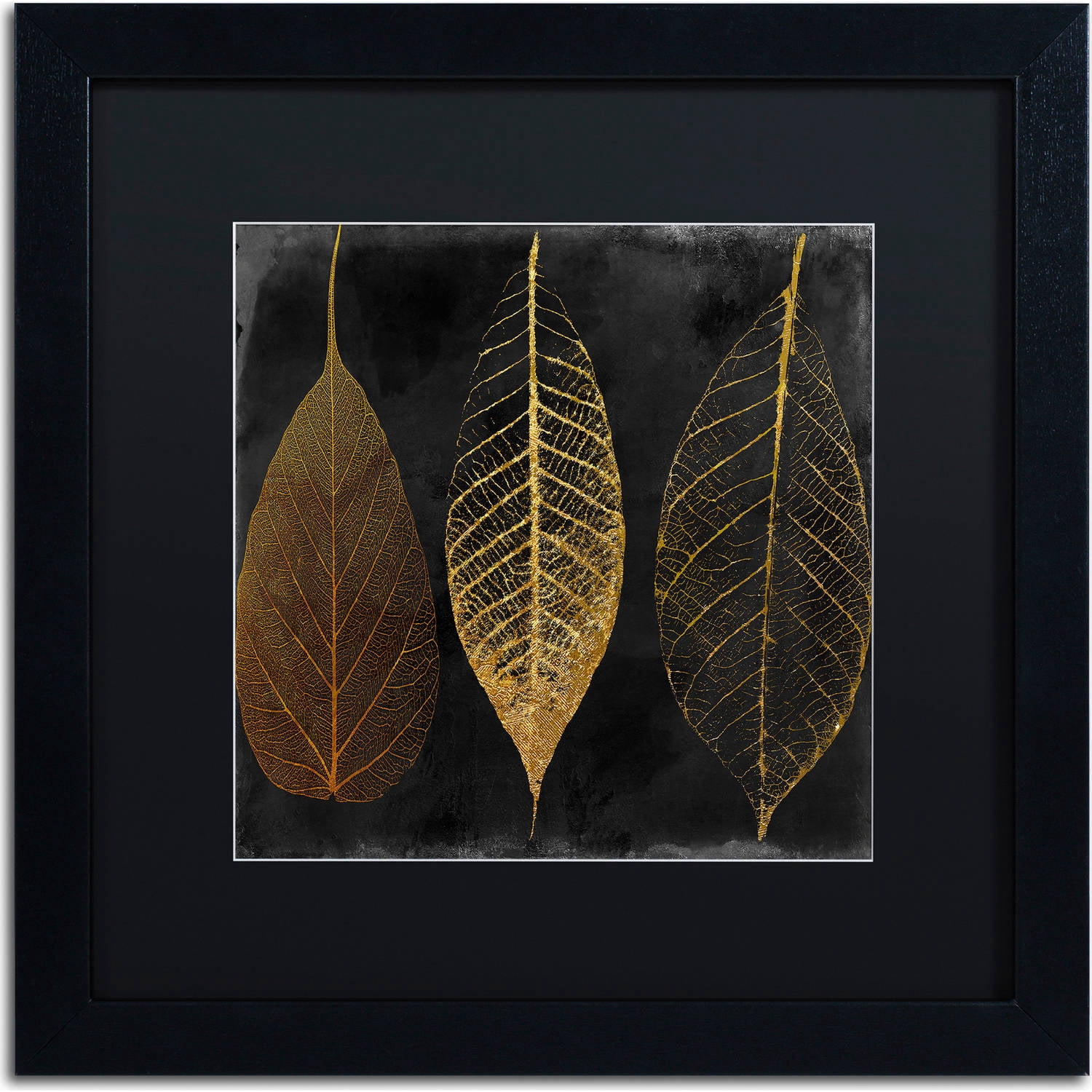 Trademark Fine Art "Fallen Gold I" Canvas Art by Color Bakery, Black Matte, Black Frame