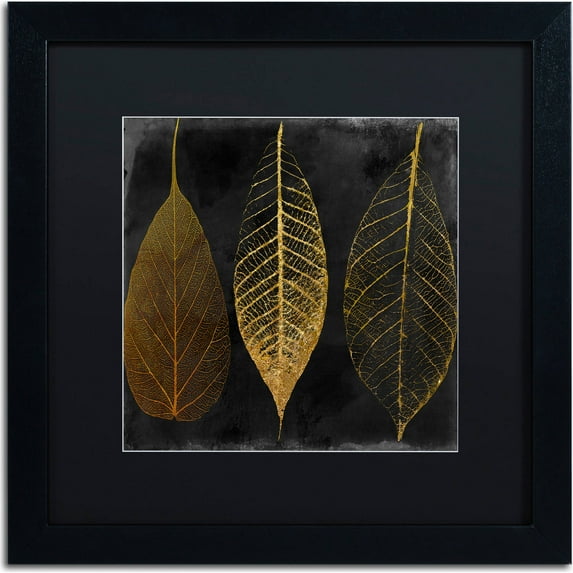 Trademark Fine Art "Fallen Gold I" Canvas Art by Color Bakery, Black Matte, Black Frame