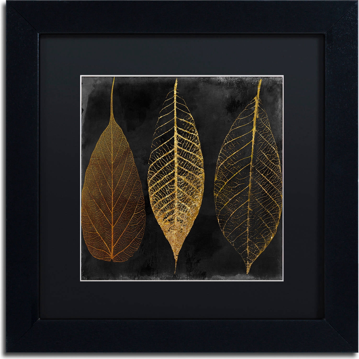 Trademark Fine Art "Fallen Gold I" Canvas Art by Color Bakery, Black Matte, Black Frame