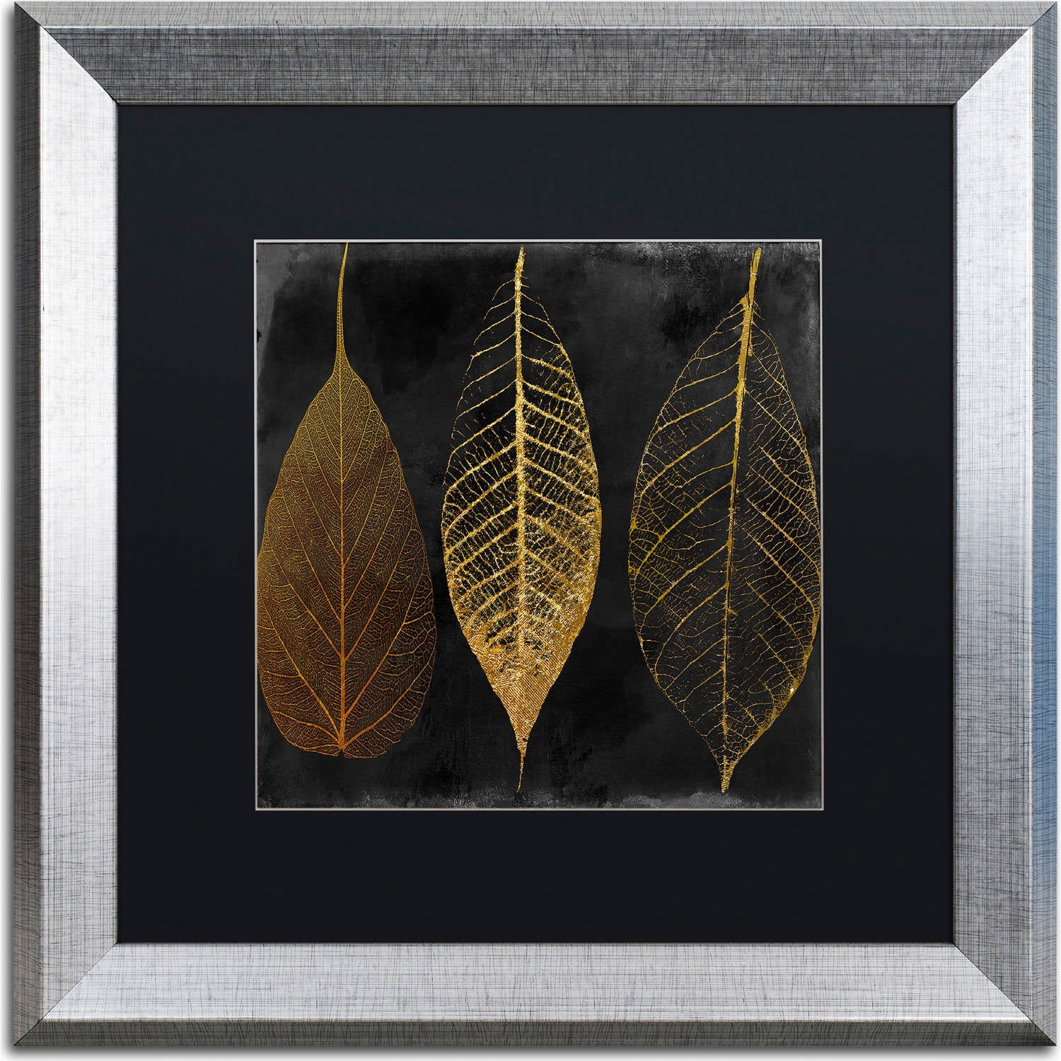 Trademark Fine Art "Fallen Gold I" Canvas Art by Color Bakery, Black Matte, Silver Frame