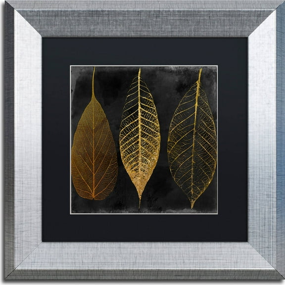 Trademark Fine Art "Fallen Gold I" Canvas Art by Color Bakery, Black Matte, Silver Frame