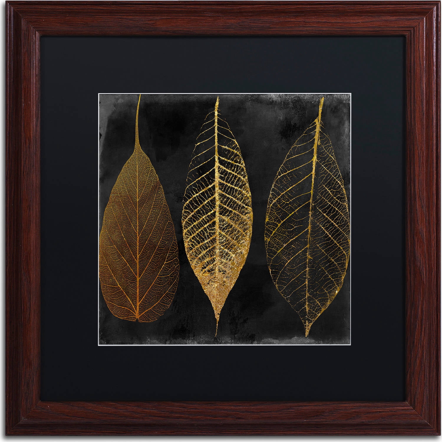 Trademark Fine Art "Fallen Gold I" Canvas Art by Color Bakery, Black Matte, Wood Frame