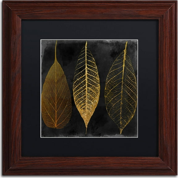 Trademark Fine Art "Fallen Gold I" Canvas Art by Color Bakery, Black Matte, Wood Frame