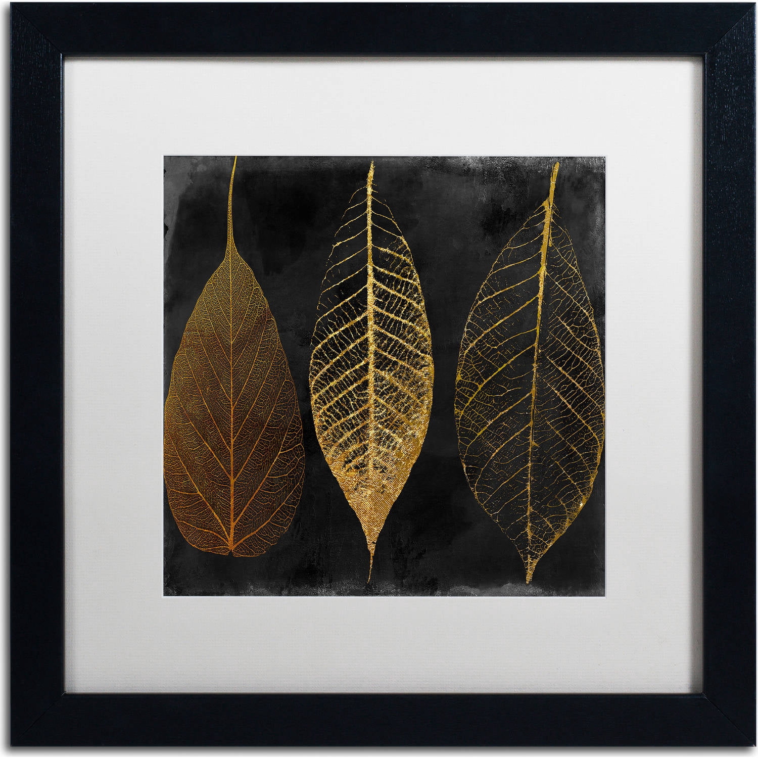 Trademark Fine Art "Fallen Gold I" Canvas Art by Color Bakery, White Matte, Black Frame