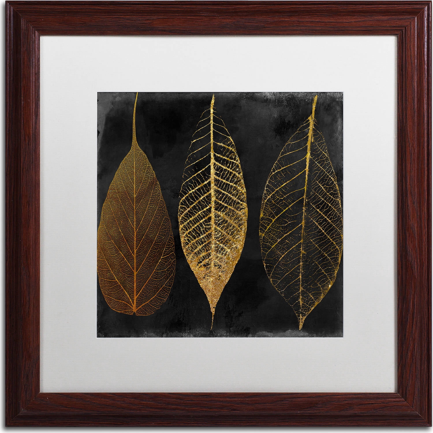 Trademark Fine Art "Fallen Gold I" Canvas Art by Color Bakery, White Matte, Wood Frame