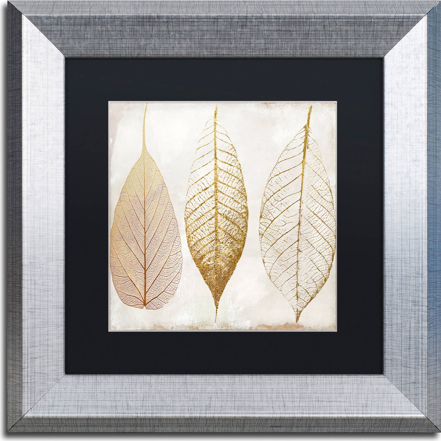 Trademark Fine Art "Fallen Gold II" Canvas Art by Color Bakery, Black Matte, Silver Frame