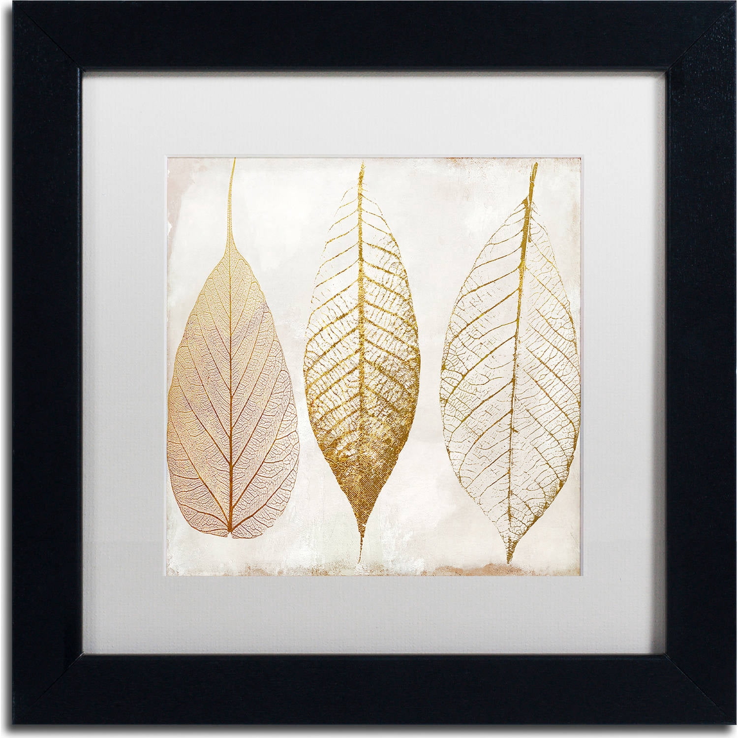 Trademark Fine Art "Fallen Gold II" Canvas Art by Color Bakery, White Matte, Black Frame