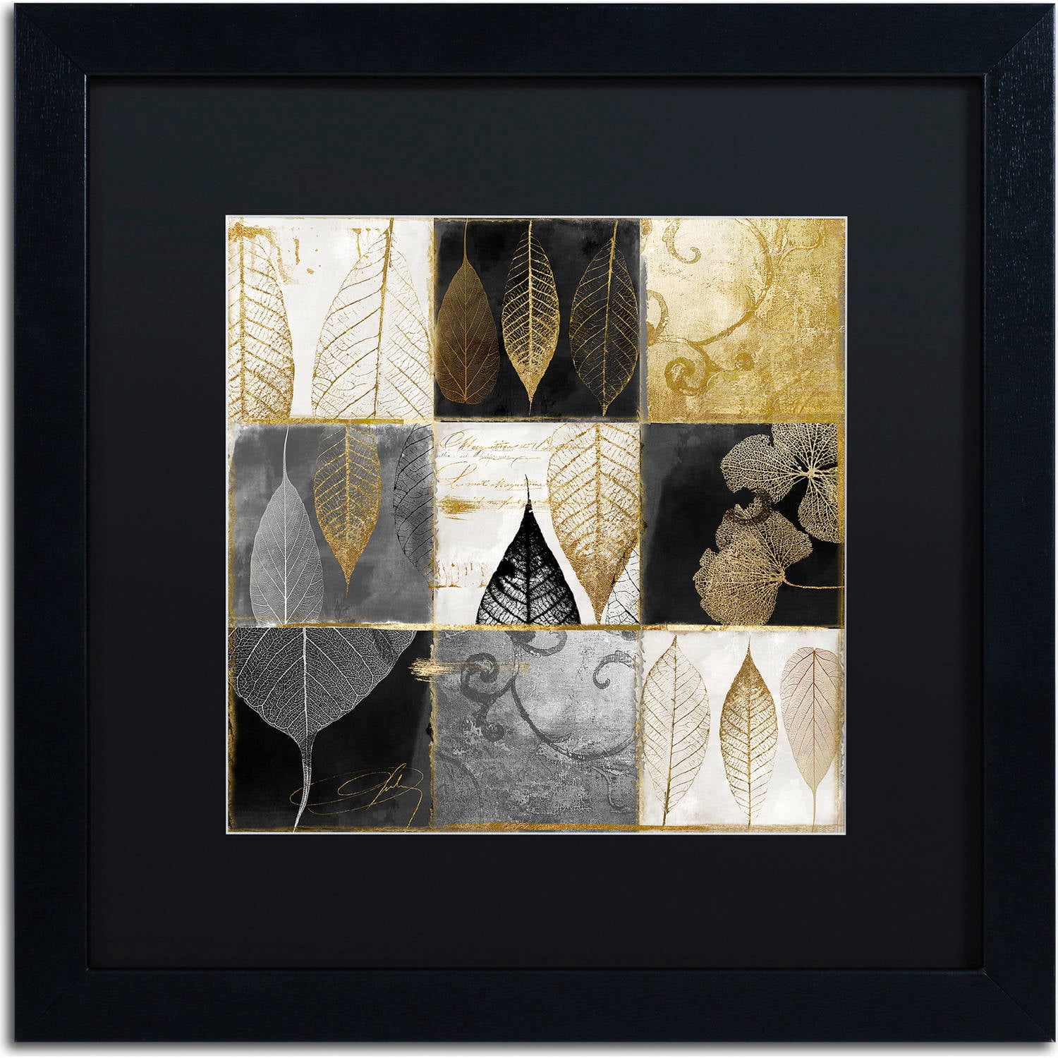 Trademark Fine Art "Fallen Gold III" Canvas Art by Color Bakery, Black Matte, Black Frame