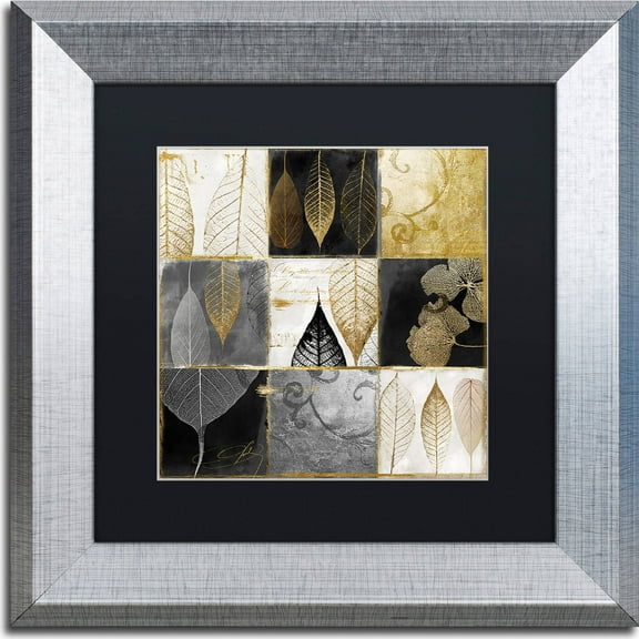 Trademark Fine Art "Fallen Gold III" Canvas Art by Color Bakery, Black Matte, Silver Frame