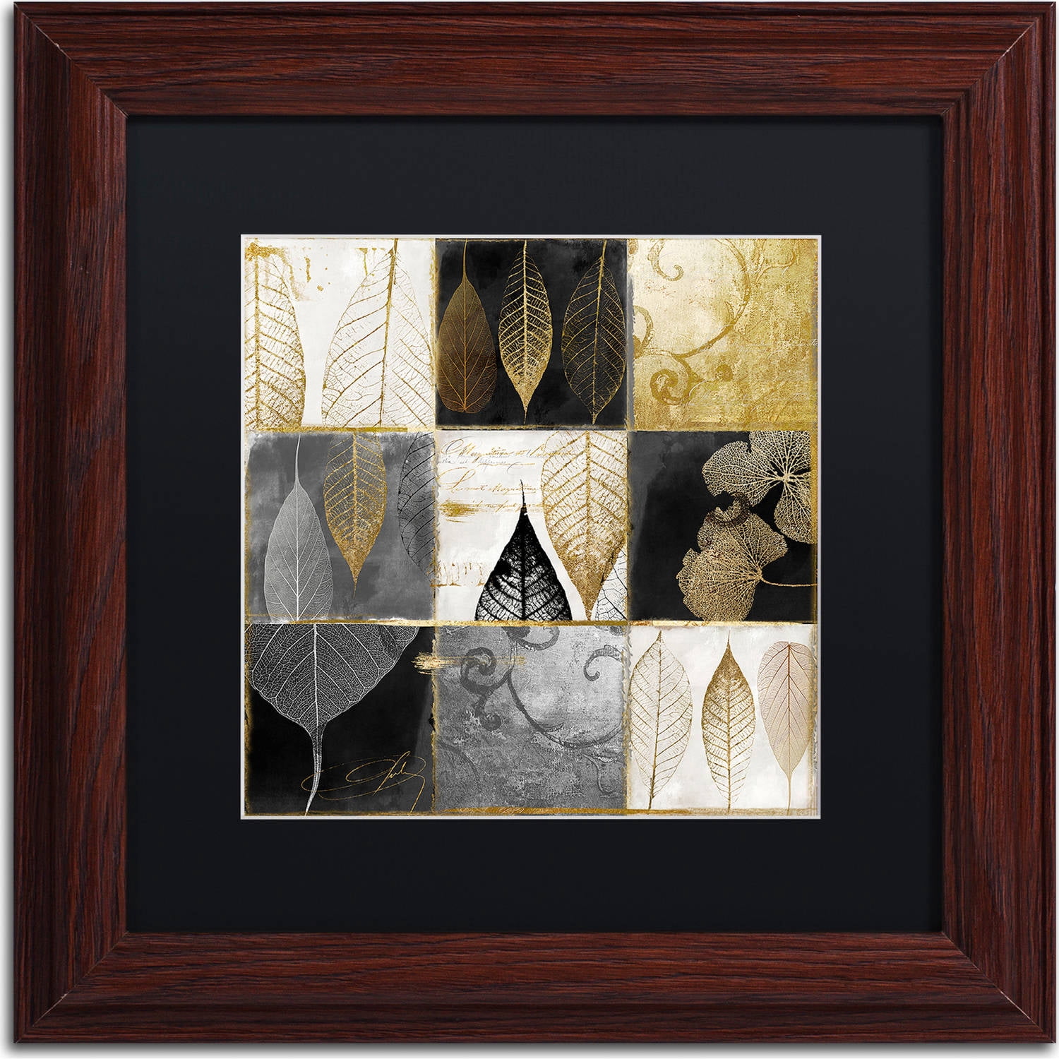 Trademark Fine Art "Fallen Gold III" Canvas Art by Color Bakery, Black Matte, Wood Frame